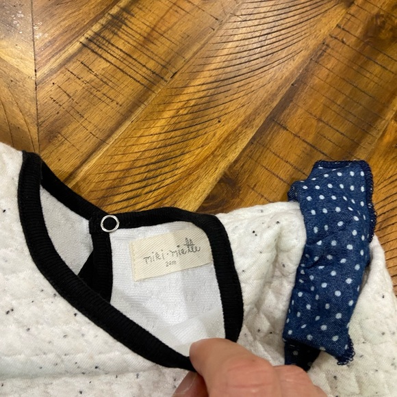 Miki Miette Quilted and Denim Polka dot Dress - Picture 4 of 5